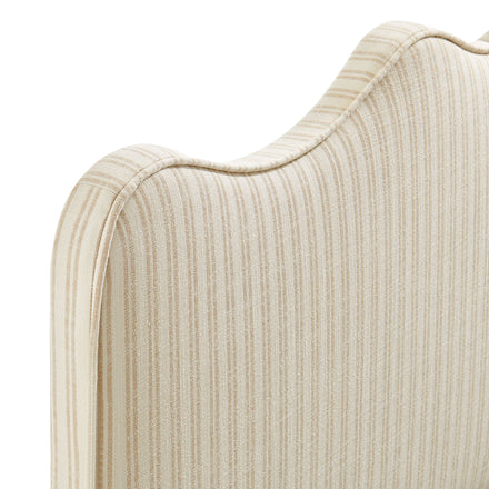 Athena Striped Fabric Upholstered Twin Size Headboard in Oatmeal Stripe