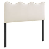 Hazel Stain-Resistant Performance Velvet Full Size Headboard in Alabaster