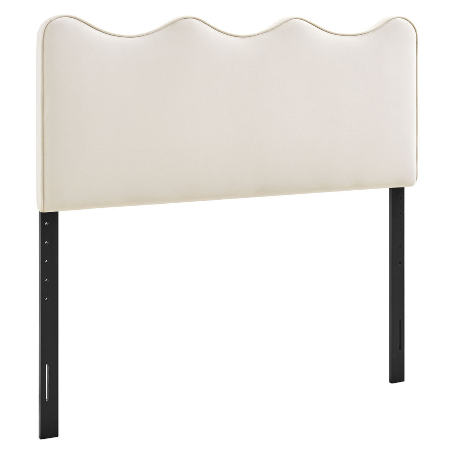 Hazel Stain-Resistant Performance Velvet Full Size Headboard in Alabaster
