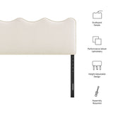 Hazel Stain-Resistant Performance Velvet Full Size Headboard in Alabaster