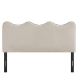 Hazel Stain-Resistant Performance Velvet Full Size Headboard in Almond