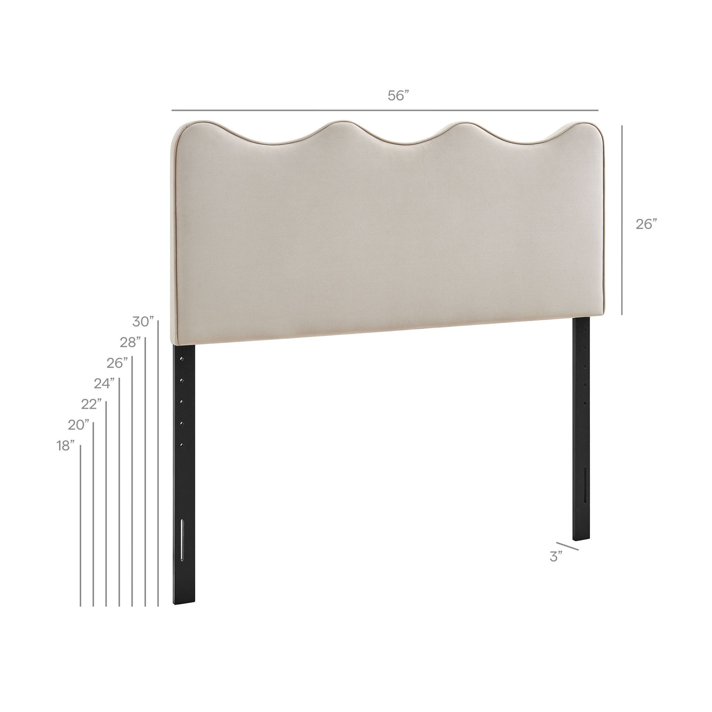 Hazel Stain-Resistant Performance Velvet Full Size Headboard in Almond