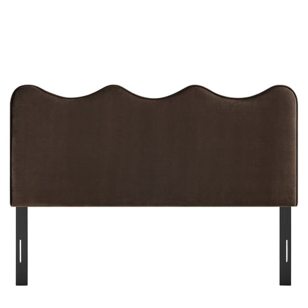 Athena Stain-Resistant Performance Velvet Full Size Headboard in Chocolate Brown