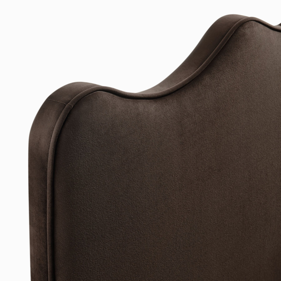 Hazel Stain-Resistant Performance Velvet Full Size Headboard in Chocolate Brown
