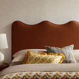Hazel Stain-Resistant Performance Velvet Full Size Headboard in Rust
