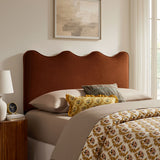Hazel Stain-Resistant Performance Velvet Full Size Headboard in Rust