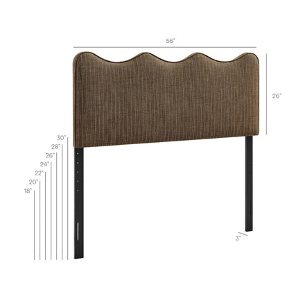 Athena Striped Fabric Upholstered Full Size Headboard in Earth Stripe