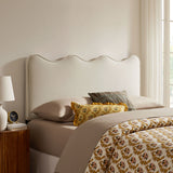 Hazel Stain-Resistant Performance Velvet Queen Size Headboard in Alabaster
