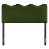 Hazel Stain-Resistant Performance Velvet Queen Size Headboard in Moss Green