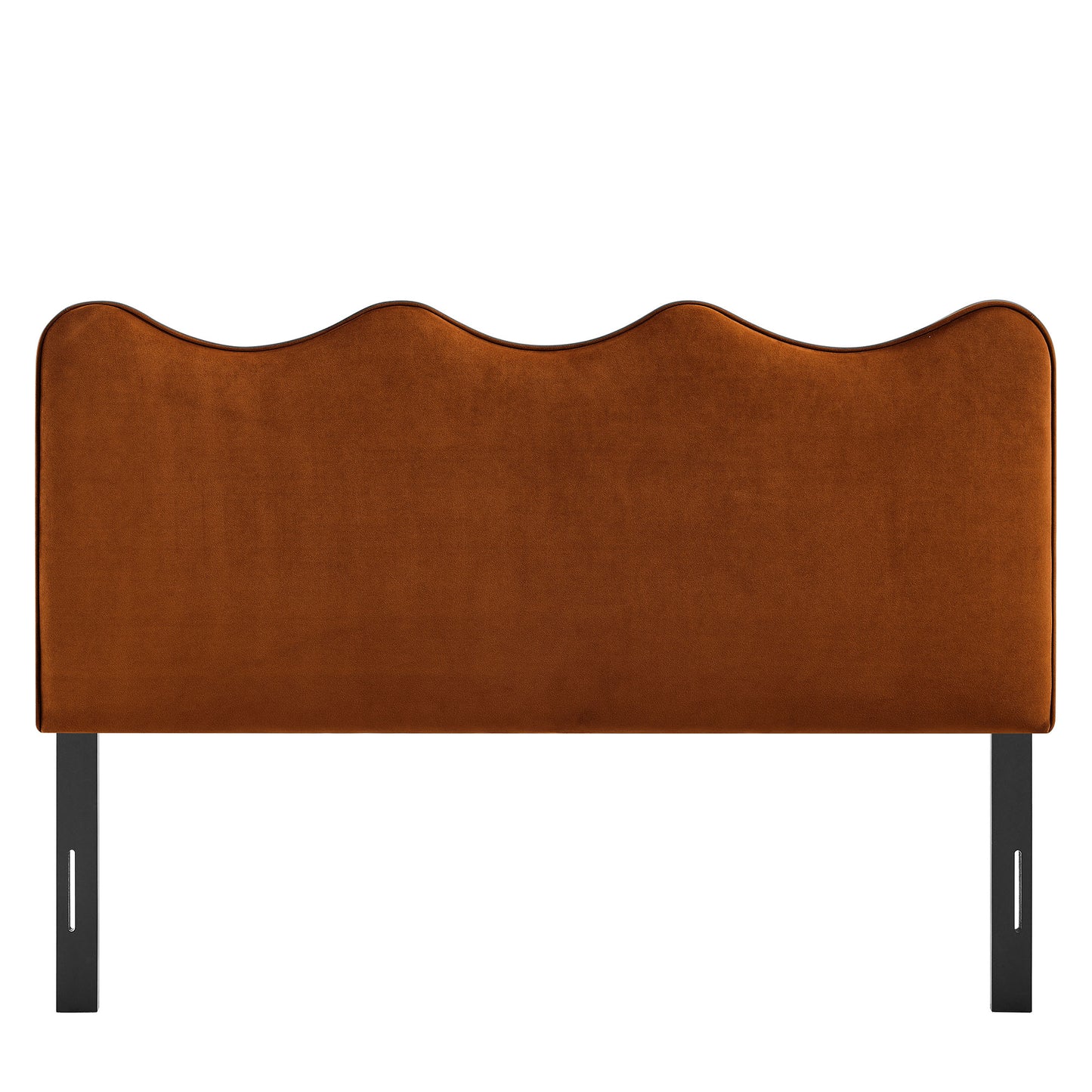 Hazel Stain-Resistant Performance Velvet Queen Size Headboard in Rust