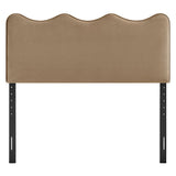 Hazel Stain-Resistant Performance Velvet Queen Size Headboard in Taupe