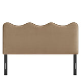 Hazel Stain-Resistant Performance Velvet Queen Size Headboard in Taupe