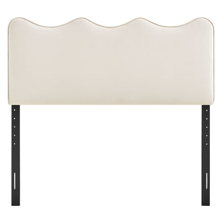 Athena Stain-Resistant Performance Velvet King Size Headboard in Alabaster