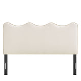 Hazel Stain-Resistant Performance Velvet King Size Headboard in Alabaster