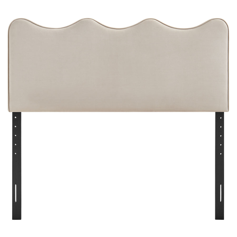 Hazel Stain-Resistant Performance Velvet King Size Headboard in Almond