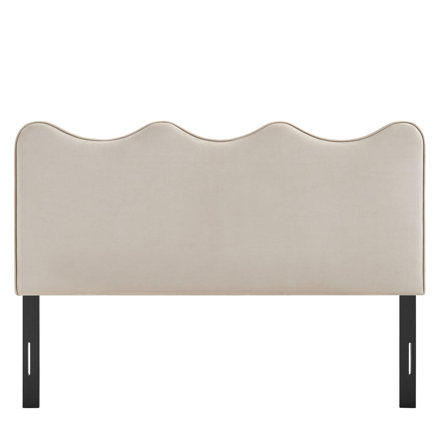 Hazel Stain-Resistant Performance Velvet King Size Headboard in Almond