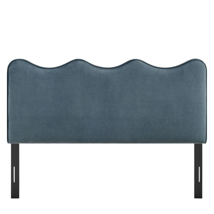 Athena Stain-Resistant Performance Velvet King Size Headboard in Cadet Blue