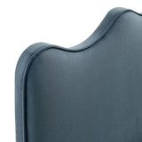 Hazel Stain-Resistant Performance Velvet King Size Headboard in Cadet Blue