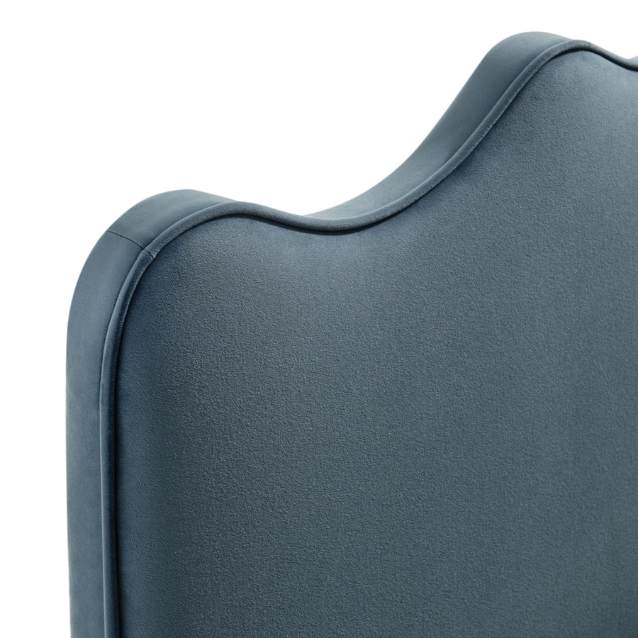 Hazel Stain-Resistant Performance Velvet King Size Headboard in Cadet Blue