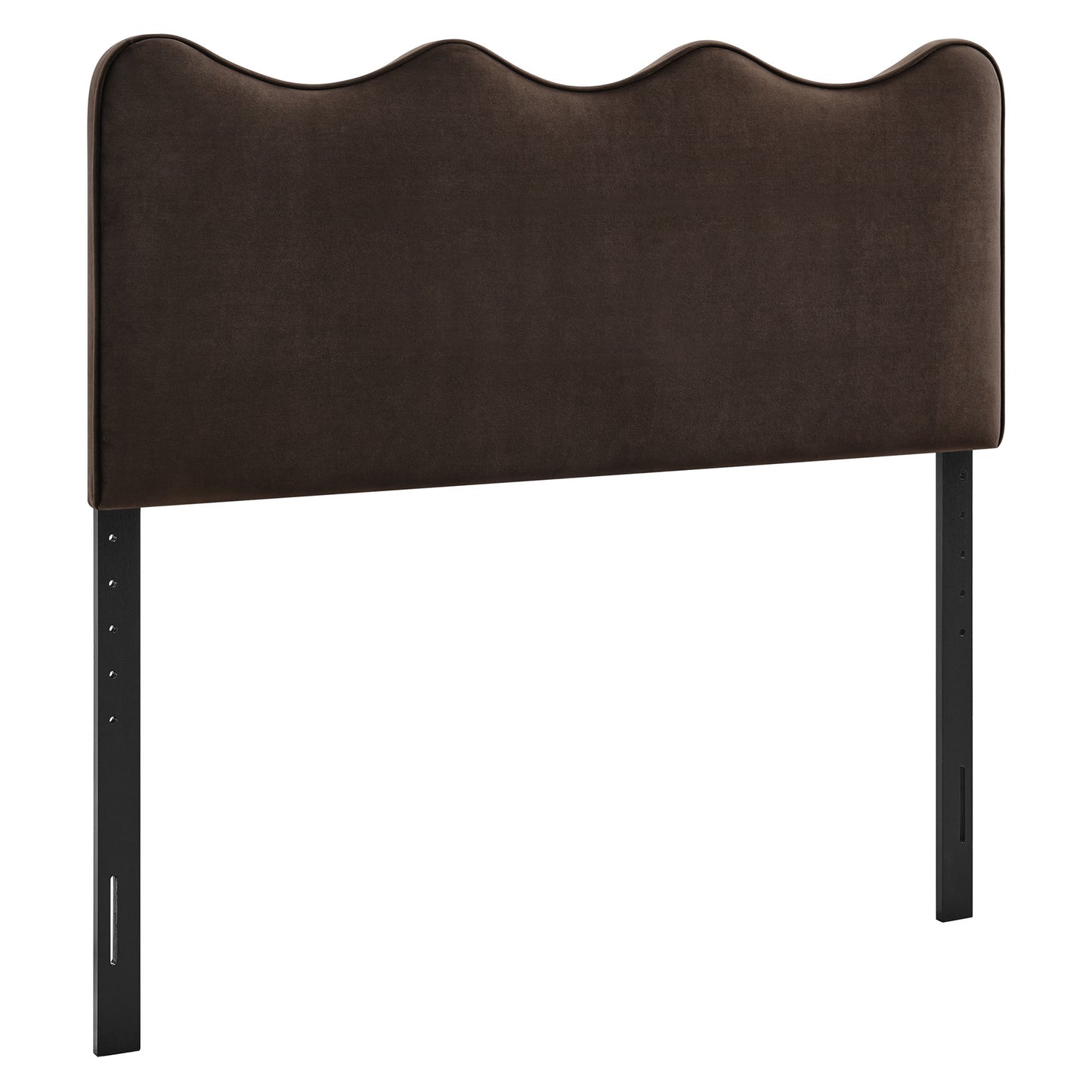 Hazel Stain-Resistant Performance Velvet King Size Headboard in Chocolate Brown