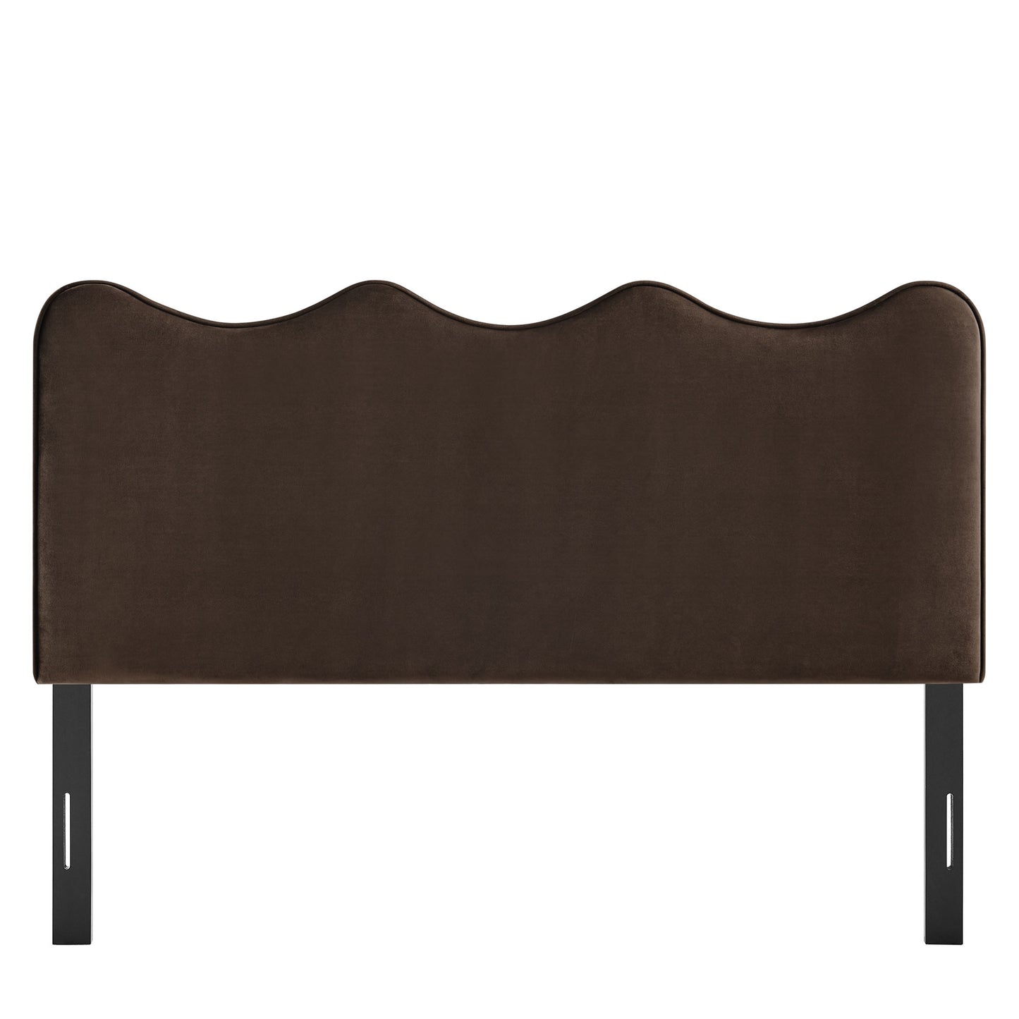 Hazel Stain-Resistant Performance Velvet King Size Headboard in Chocolate Brown