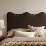 Hazel Stain-Resistant Performance Velvet King Size Headboard in Chocolate Brown