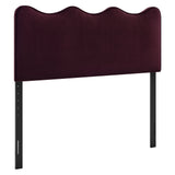 Hazel Stain-Resistant Performance Velvet King Size Headboard in Mulberry
