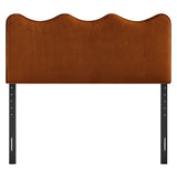 Hazel Stain-Resistant Performance Velvet King Size Headboard in Rust
