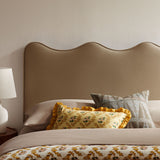 Hazel Stain-Resistant Performance Velvet King Size Headboard in Taupe