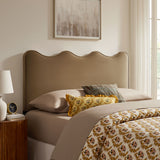 Hazel Stain-Resistant Performance Velvet King Size Headboard in Taupe