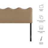 Hazel Stain-Resistant Performance Velvet King Size Headboard in Taupe