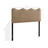 Hazel Stain-Resistant Performance Velvet King Size Headboard in Taupe