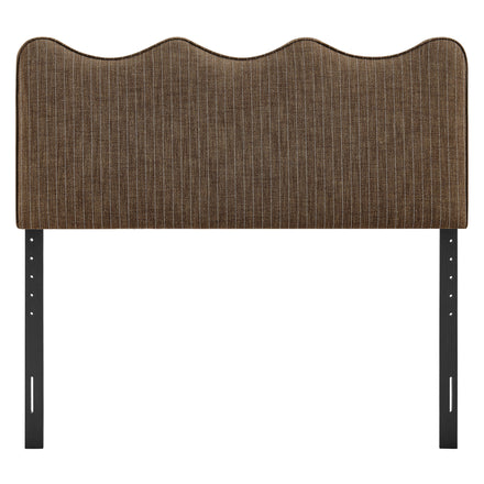 Athena Striped Fabric Upholstered King Size Headboard in Earth Stripe
