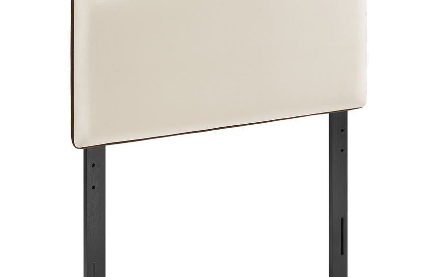 Lattice Performance Velvet Twin Size Headboard in Alabaster