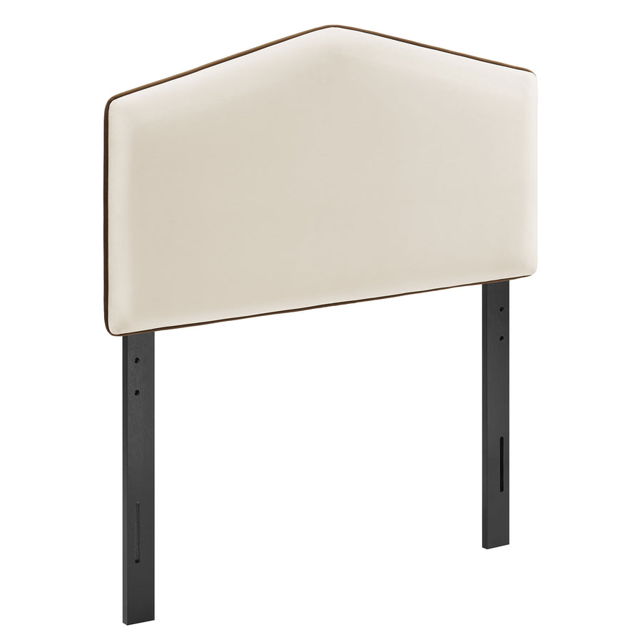 Lattice Performance Velvet Twin Size Headboard in Alabaster