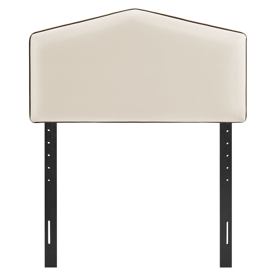 Lattice Performance Velvet Twin Size Headboard in Alabaster