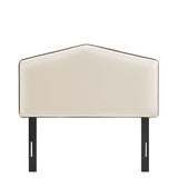Lattice Performance Velvet Twin Size Headboard in Alabaster