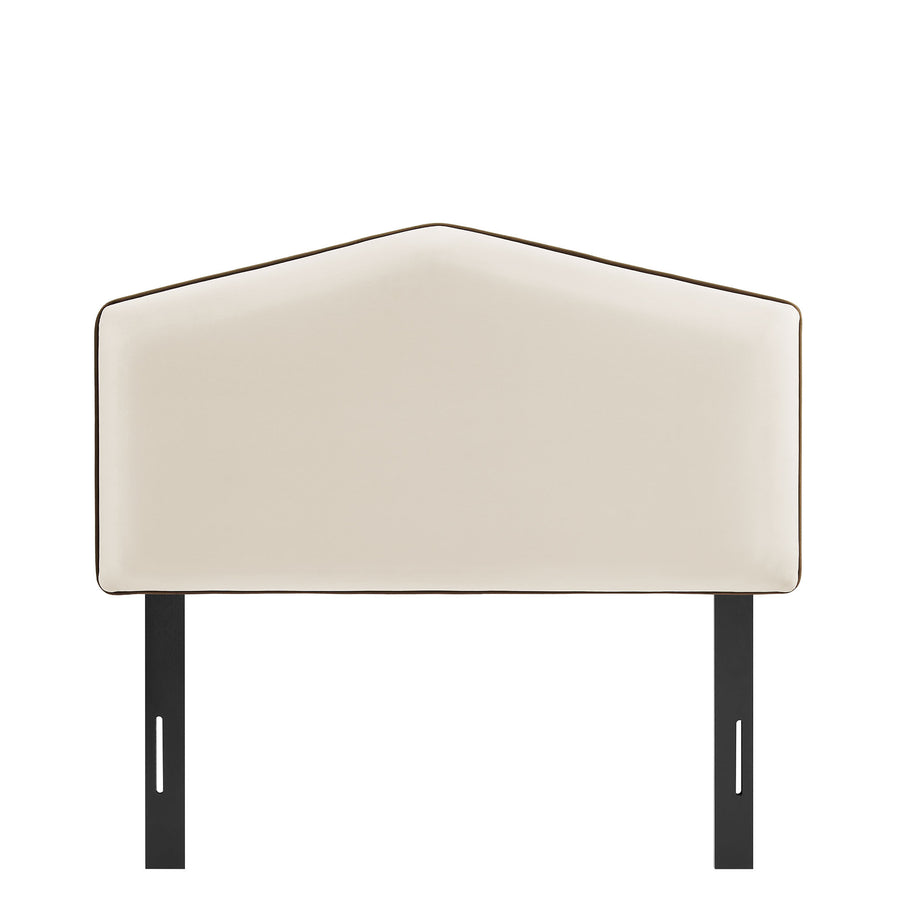 Lattice Performance Velvet Twin Size Headboard in Alabaster