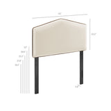 Lattice Performance Velvet Twin Size Headboard in Alabaster