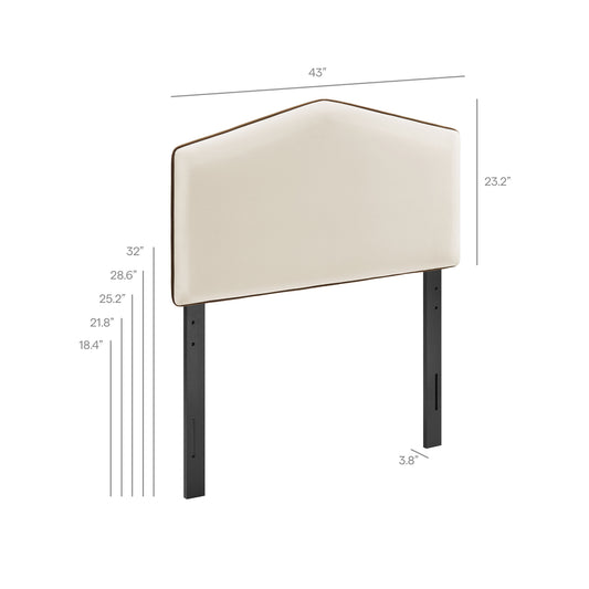 Cosette Performance Velvet Twin Size Headboard by Furniture for America