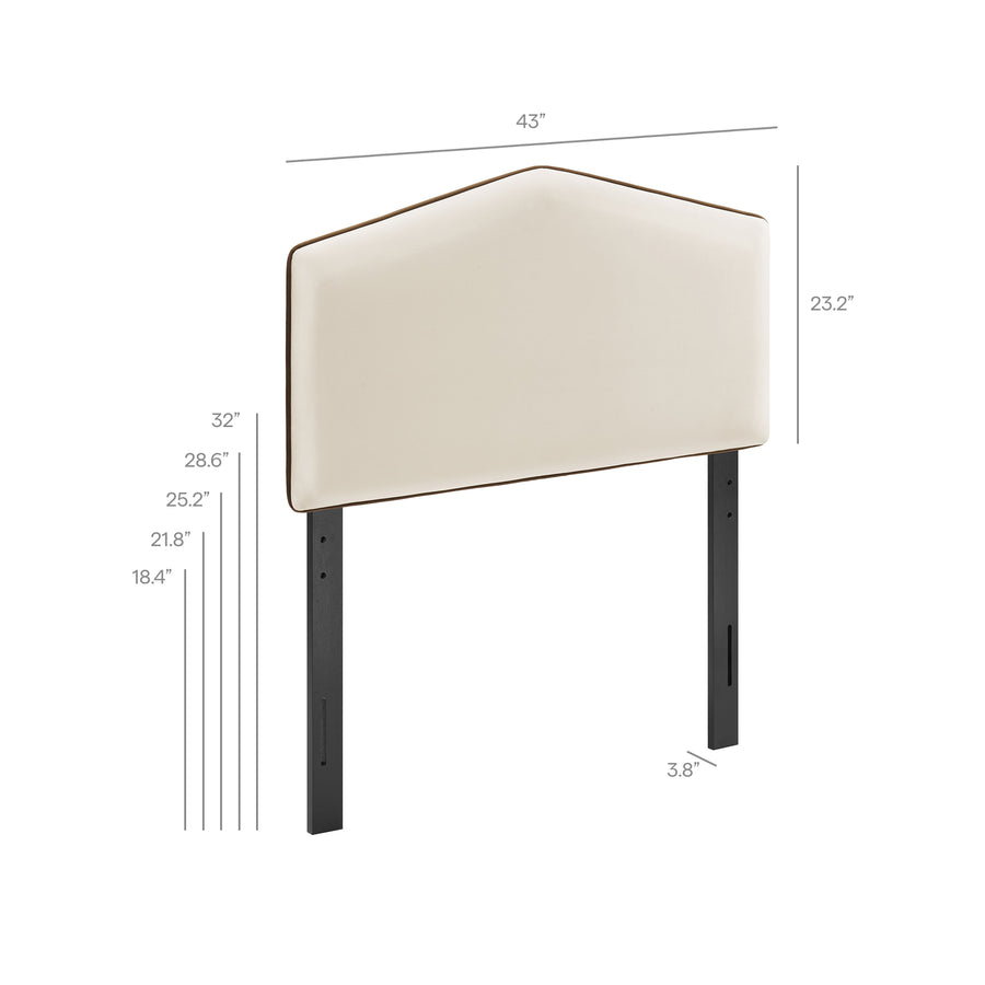 Lattice Performance Velvet Twin Size Headboard in Alabaster