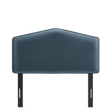 Lattice Performance Velvet Twin Size Headboard in Cadet Blue
