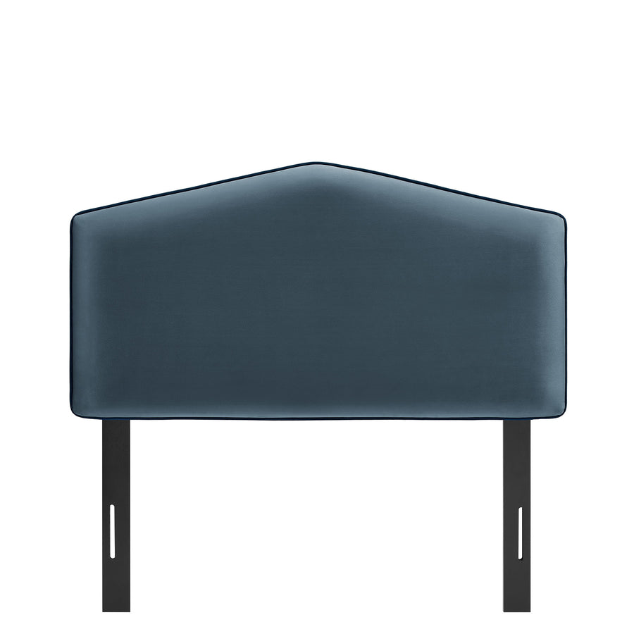 Lattice Performance Velvet Twin Size Headboard in Cadet Blue