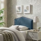 Lattice Performance Velvet Twin Size Headboard in Cadet Blue