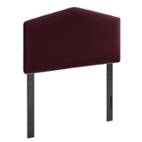 Lattice Performance Velvet Twin Size Headboard in Mulberry