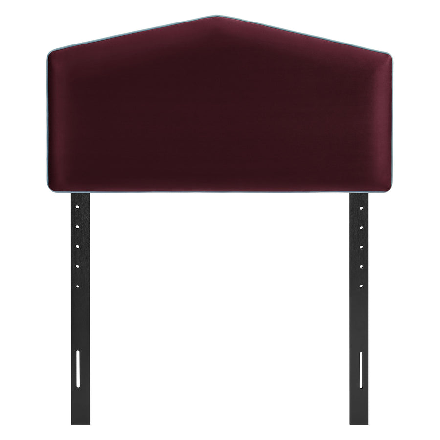 Lattice Performance Velvet Twin Size Headboard in Mulberry