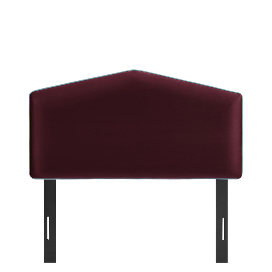 Lattice Performance Velvet Twin Size Headboard in Mulberry