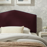 Lattice Performance Velvet Twin Size Headboard in Mulberry