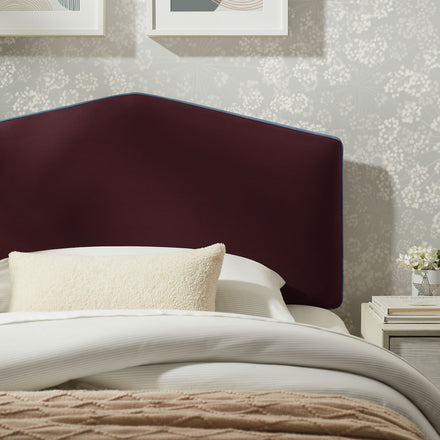 Cosette Performance Velvet Twin Size Headboard in Mulberry