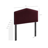 Lattice Performance Velvet Twin Size Headboard in Mulberry